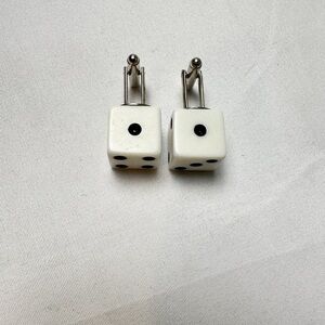 White Dice Cuff Links